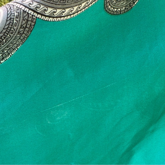 Y2K Boho Fairy Handkerchief Hem silky patterned halter dress Sz L - Picture 8 of 12